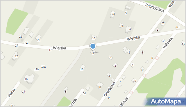 Izbica, Wiejska, 9, mapa Izbica