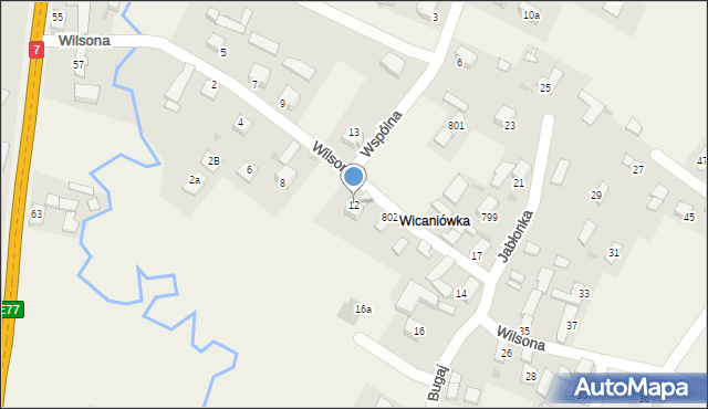 Jabłonka, Wilsona Thomasa Woodrowa, 12, mapa Jabłonka