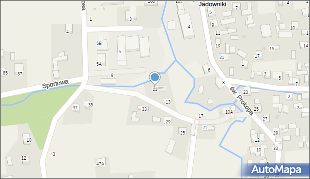Jadowniki, Witosa Wincentego, 11, mapa Jadowniki