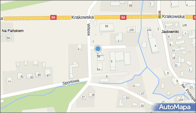 Jadowniki, Witosa Wincentego, 5B, mapa Jadowniki