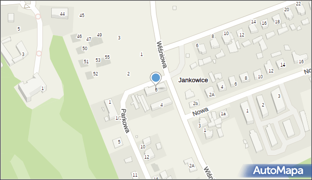 Jankowice, Wiśniowa, 6, mapa Jankowice