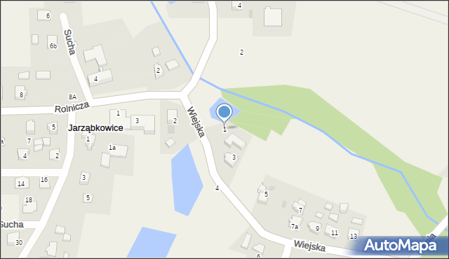 Jarząbkowice, Wiejska, 1, mapa Jarząbkowice