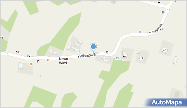 Jasień, Wiśniowa, 29, mapa Jasień