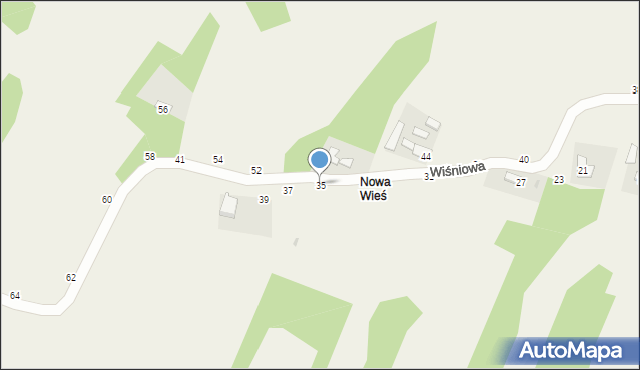 Jasień, Wiśniowa, 35, mapa Jasień