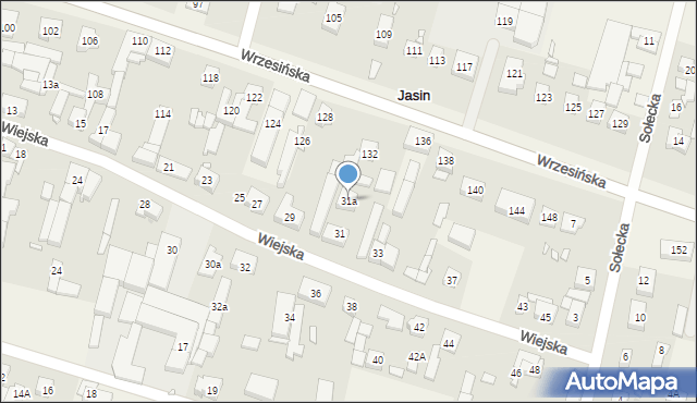 Jasin, Wiejska, 31a, mapa Jasin