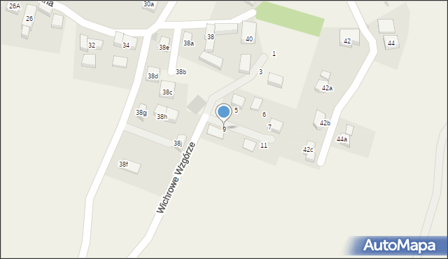 Jaszkowa Dolna, Wichrowe Wzgórze, 9, mapa Jaszkowa Dolna