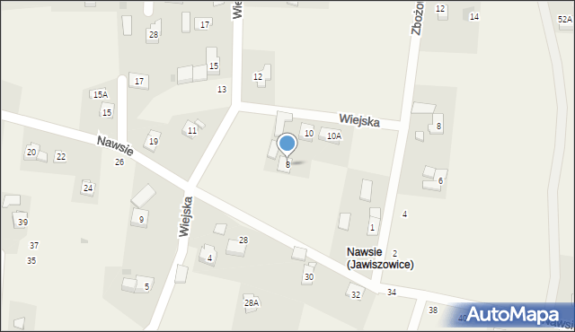 Jawiszowice, Wiejska, 8, mapa Jawiszowice