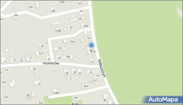 Jaworzno, Wilkoszyn, 58A, mapa Jaworzno