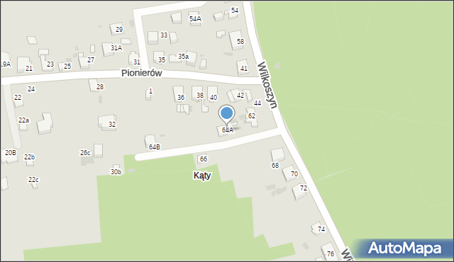 Jaworzno, Wilkoszyn, 64A, mapa Jaworzno