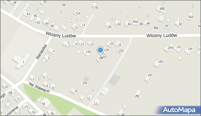 Jaworzno, Wiosny Ludów, 13e, mapa Jaworzno