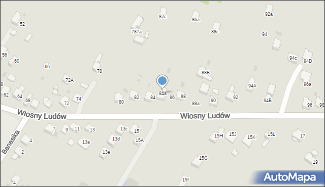 Jaworzno, Wiosny Ludów, 84a, mapa Jaworzno