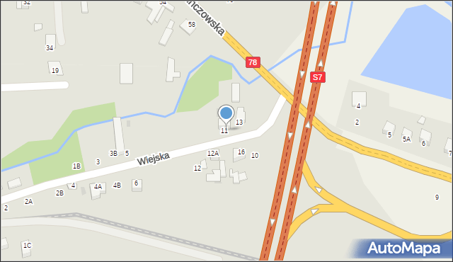 Jędrzejów, Wiejska, 8, mapa Jędrzejów