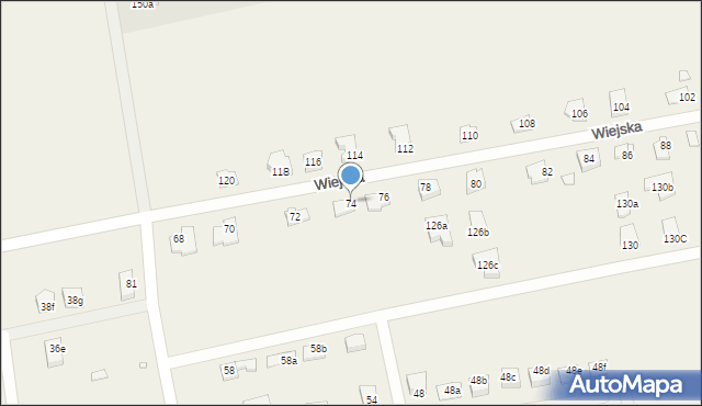 Jędrzychów, Wiejska, 74, mapa Jędrzychów