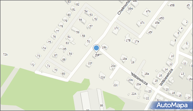 Jędrzychów, Witkiewicza Stanisława Ignacego, 20F, mapa Jędrzychów