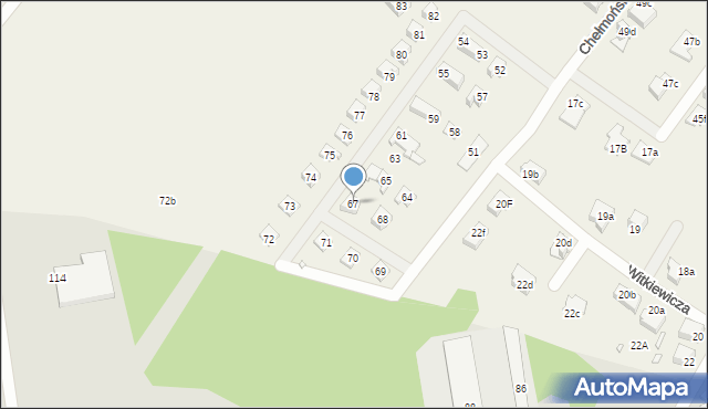 Jędrzychów, Witkiewicza Stanisława Ignacego, 67, mapa Jędrzychów