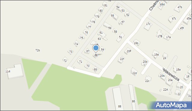 Jędrzychów, Witkiewicza Stanisława Ignacego, 68, mapa Jędrzychów