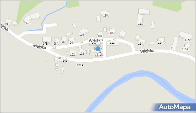 Jelenia Góra, Wiejska, 104C, mapa Jelenia Góra