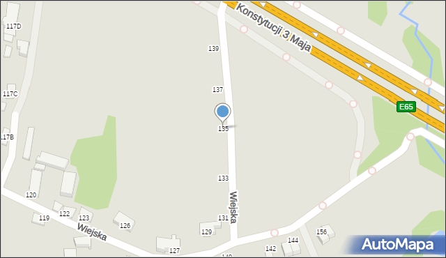 Jelenia Góra, Wiejska, 135, mapa Jelenia Góra