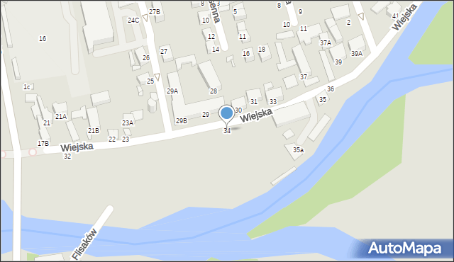 Jelenia Góra, Wiejska, 34, mapa Jelenia Góra