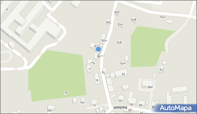 Jelenia Góra, Wiejska, 78, mapa Jelenia Góra