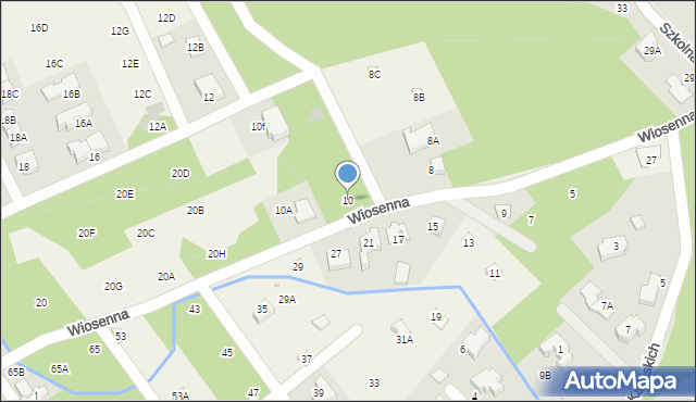 Józefów, Wiosenna, 10, mapa Józefów