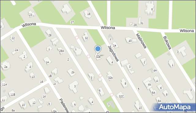 Józefów, Wilsona Thomasa Woodrowa, 32a, mapa Józefów