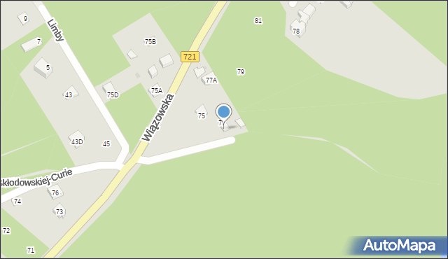 Józefów, Wiązowska, 77A, mapa Józefów