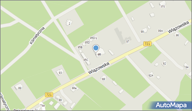 Józefów, Wiązowska, 95A, mapa Józefów