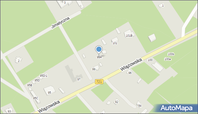 Józefów, Wiązowska, 99A, mapa Józefów