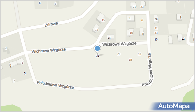 Juszkowo, Wichrowe Wzgórze, 24, mapa Juszkowo