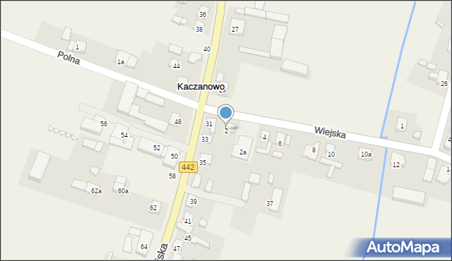 Kaczanowo, Wiejska, 2, mapa Kaczanowo