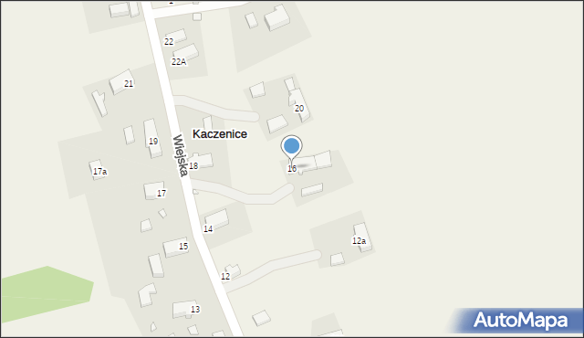 Kaczenice, Wiejska, 16, mapa Kaczenice