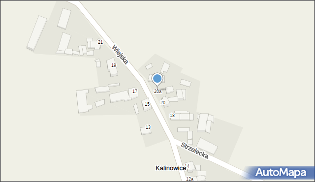 Kalinowice, Wiejska, 20a, mapa Kalinowice
