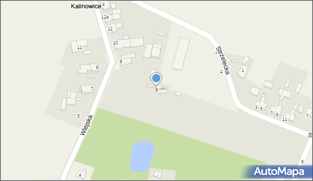 Kalinowice, Wiejska, 6, mapa Kalinowice