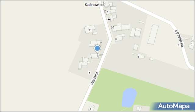 Kalinowice, Wiejska, 7, mapa Kalinowice