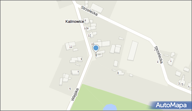 Kalinowice, Wiejska, 8, mapa Kalinowice