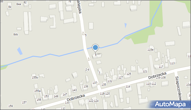 Kalisz, Wiejska, 3, mapa Kalisza