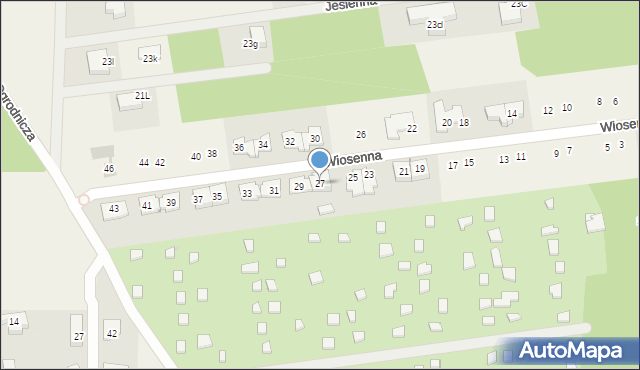 Kałuszyn, Wiosenna, 27, mapa Kałuszyn