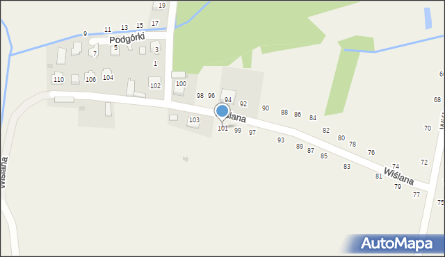 Kamień, Wiślana, 101, mapa Kamień