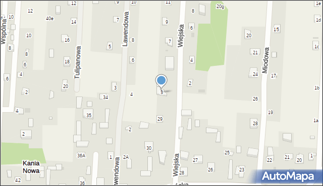 Kania Polska, Wiejska, 3, mapa Kania Polska