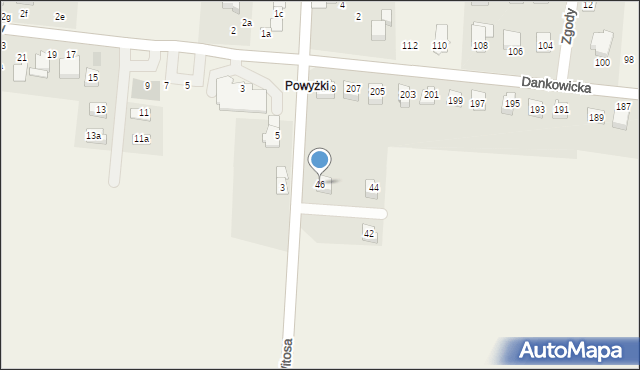 Kaniów, Witosa Wincentego, 46, mapa Kaniów