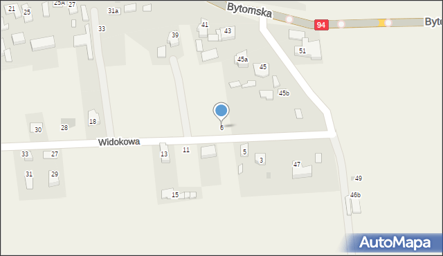 Karchowice, Widokowa, 6, mapa Karchowice