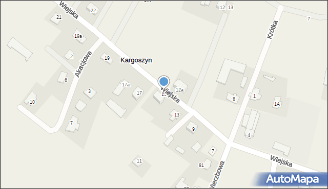 Kargoszyn, Wiejska, 15, mapa Kargoszyn