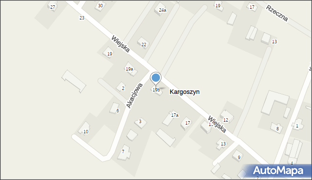 Kargoszyn, Wiejska, 19b, mapa Kargoszyn