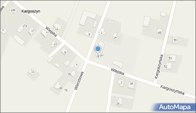 Kargoszyn, Wiejska, 4, mapa Kargoszyn