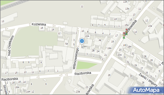 Katowice, Wilimowskiego Maksymiliana, 6, mapa Katowic