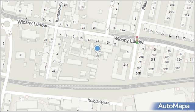 Katowice, Wiosny Ludów, 18, mapa Katowic