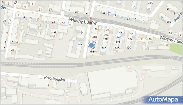 Katowice, Wiosny Ludów, 26E, mapa Katowic