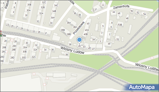 Katowice, Wiosny Ludów, 41, mapa Katowic