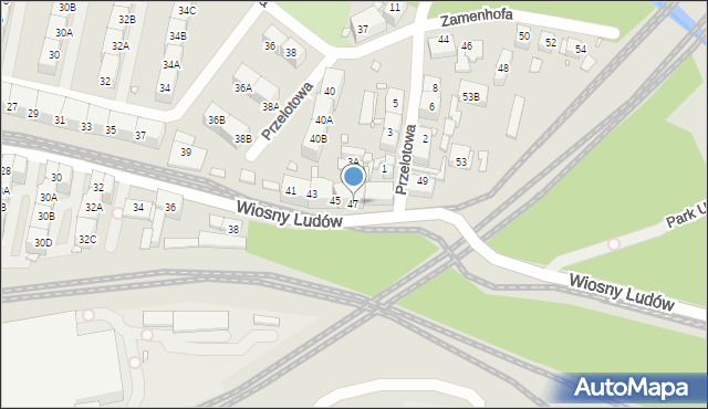 Katowice, Wiosny Ludów, 47, mapa Katowic